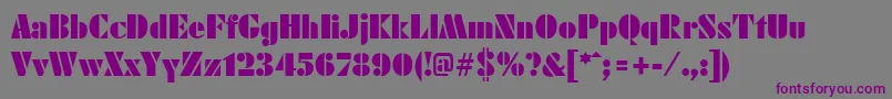 Шрифт KudosPosterSsiPoster – фиолетовые шрифты на сером фоне