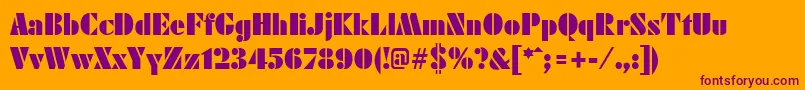 Шрифт KudosPosterSsiPoster – фиолетовые шрифты на оранжевом фоне