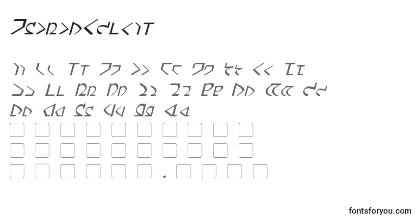 A fonte DwemerItliac – alfabeto, números, caracteres especiais