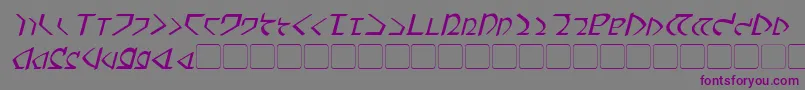 フォントDwemerItliac – 紫色のフォント、灰色の背景