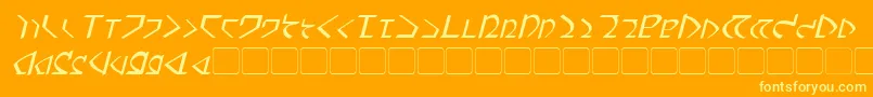 DwemerItliac Font – Yellow Fonts on Orange Background