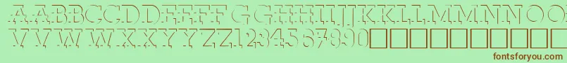 RobertoRegular-fontti – ruskeat fontit vihreällä taustalla