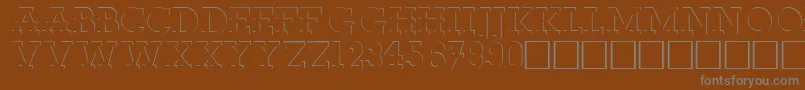RobertoRegular-fontti – harmaat kirjasimet ruskealla taustalla
