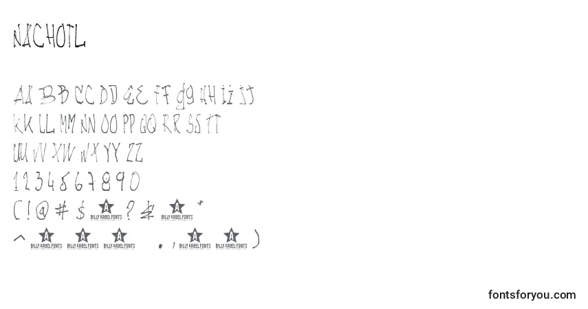 Nachotl-fontti – aakkoset, numerot, erikoismerkit
