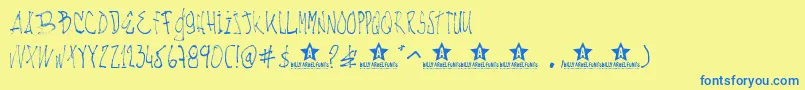 Nachotl Font – Blue Fonts on Yellow Background