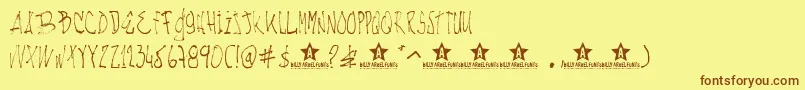 Nachotl Font – Brown Fonts on Yellow Background