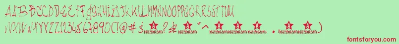 Nachotl Font – Red Fonts on Green Background