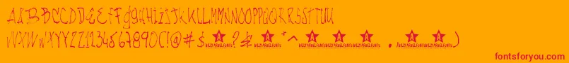 Nachotl-Schriftart – Rote Schriften auf orangefarbenem Hintergrund