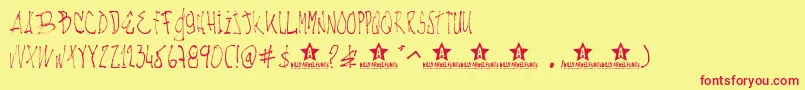 Nachotl Font – Red Fonts on Yellow Background