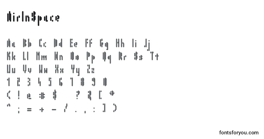 Schriftart AirInSpace – Alphabet, Zahlen, spezielle Symbole