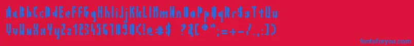 AirInSpace-fontti – siniset fontit punaisella taustalla