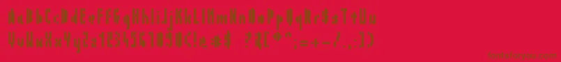 Czcionka AirInSpace – brązowe czcionki na czerwonym tle