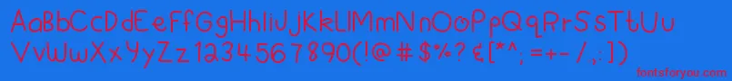 Dpsora Font – Red Fonts on Blue Background