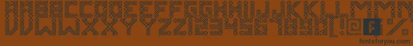 KawungTextile Font – Black Fonts on Brown Background