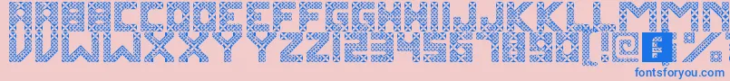 KawungTextile Font – Blue Fonts on Pink Background