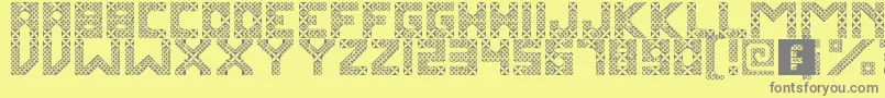 KawungTextile Font – Gray Fonts on Yellow Background