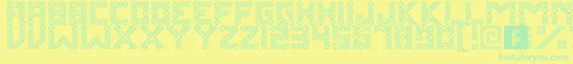 KawungTextile Font – Green Fonts on Yellow Background