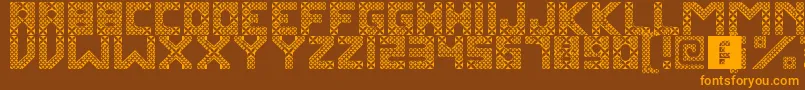 KawungTextile Font – Orange Fonts on Brown Background