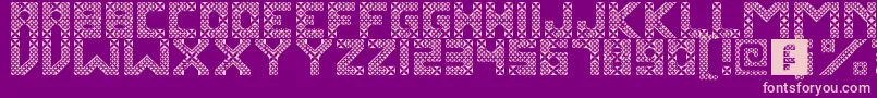 KawungTextile Font – Pink Fonts on Purple Background