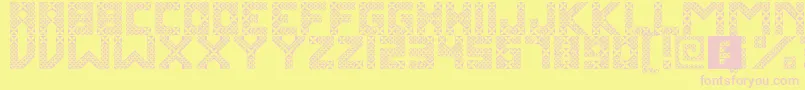 KawungTextile Font – Pink Fonts on Yellow Background