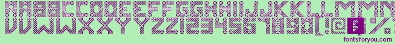 KawungTextile Font – Purple Fonts on Green Background
