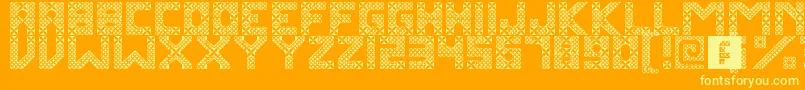 KawungTextile Font – Yellow Fonts on Orange Background