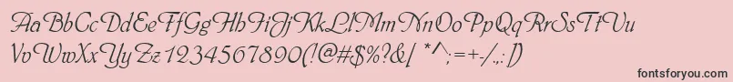 フォントPhyllisd – ピンクの背景に黒い文字