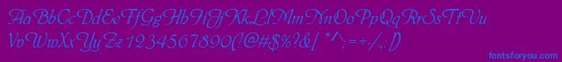 フォントPhyllisd – 紫色の背景に青い文字