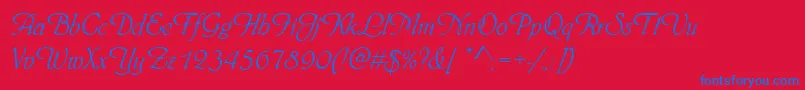 Phyllisd Font – Blue Fonts on Red Background