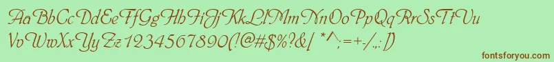 Phyllisd-fontti – ruskeat fontit vihreällä taustalla