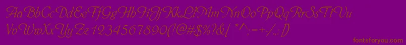 Phyllisd-fontti – ruskeat fontit violetilla taustalla