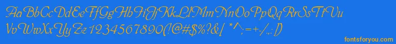 Phyllisd Font – Orange Fonts on Blue Background