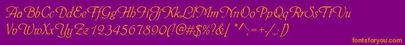 Phyllisd Font – Orange Fonts on Purple Background