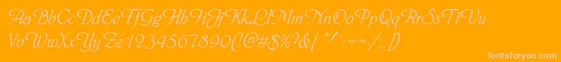 Phyllisd Font – Pink Fonts on Orange Background