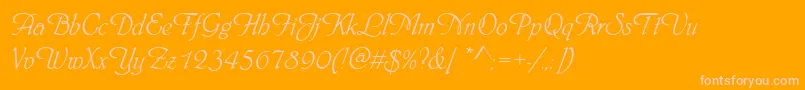 Phyllisd-Schriftart – Rosa Schriften auf orangefarbenem Hintergrund