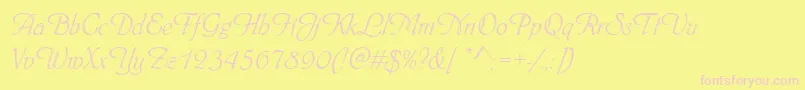 Шрифт Phyllisd – розовые шрифты на жёлтом фоне