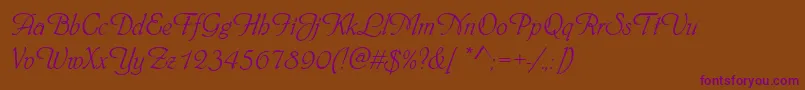 Phyllisd-Schriftart – Violette Schriften auf braunem Hintergrund