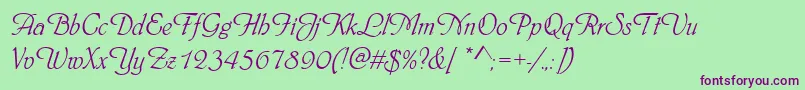 Phyllisd-Schriftart – Violette Schriften auf grünem Hintergrund