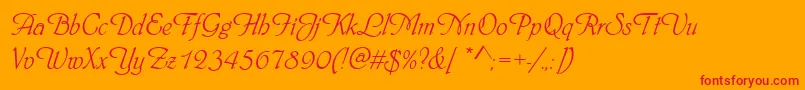 Phyllisd Font – Red Fonts on Orange Background
