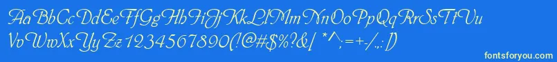 Phyllisd Font – Yellow Fonts on Blue Background