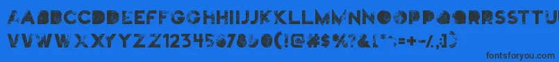 Truskey Font – Black Fonts on Blue Background