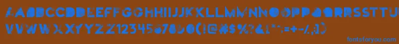 Truskey-Schriftart – Blaue Schriften auf braunem Hintergrund