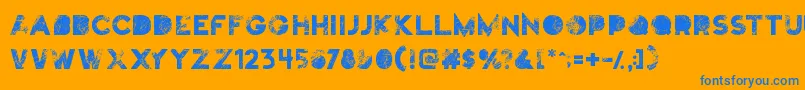 Truskey Font – Blue Fonts on Orange Background