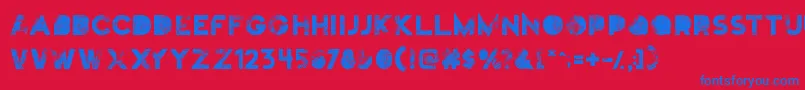 Truskey Font – Blue Fonts on Red Background