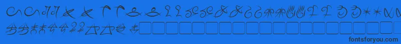 フォントMageScriptItalic – 黒い文字の青い背景