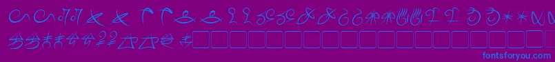 MageScriptItalic Font – Blue Fonts on Purple Background