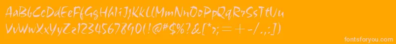 ChocitcTtLight-Schriftart – Rosa Schriften auf orangefarbenem Hintergrund