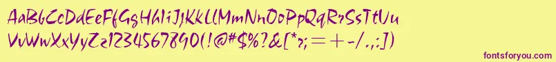 ChocitcTtLight Font – Purple Fonts on Yellow Background