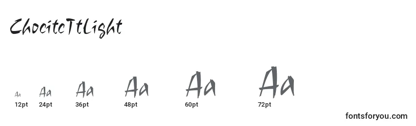 Größen der Schriftart ChocitcTtLight