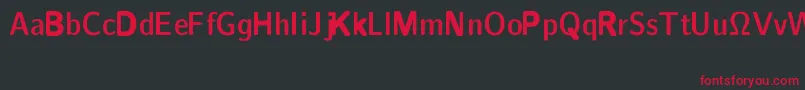 フォントCmSansserifcondensedDemibold – 黒い背景に赤い文字